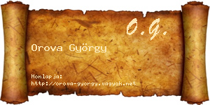 Orova György névjegykártya